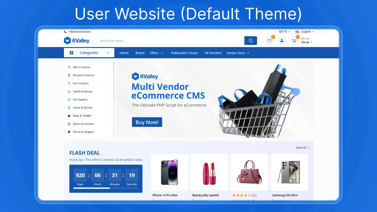 6valley v15.3 - Multi-Vendor E-commerce - Complete eCommerce App